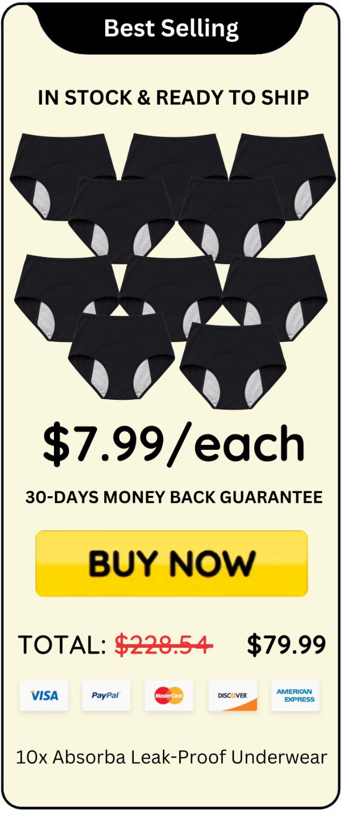 Absorba Leak Protective Underwear offer price 